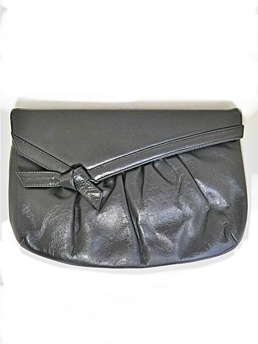 Morris Moskowitz Vintage Black Leather Clutch Shoulder Bag